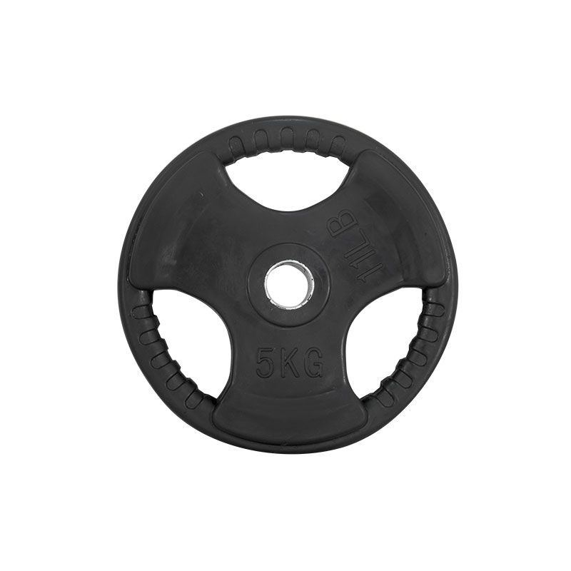 Vektskive med grep gummi 30 mm svart 5,0 kg fra Megafitness Shop for trening