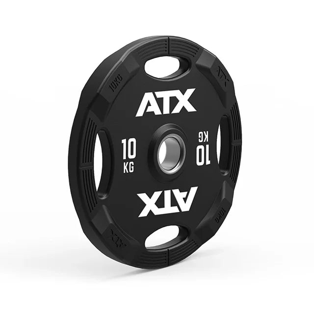 Nærbilde av grep på Vektskive polyuretan 4-Grip 50 mm 1,25 kg