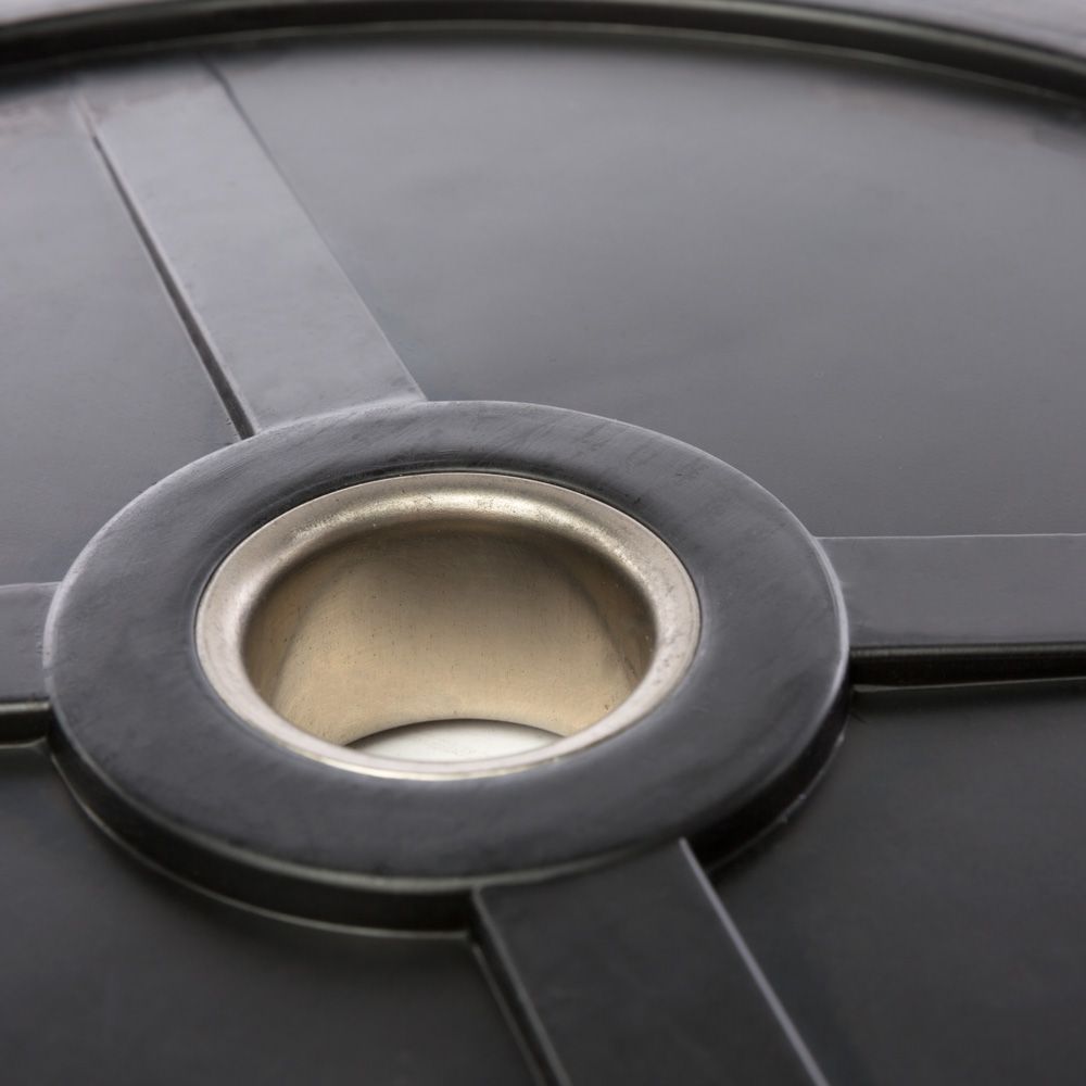 Detalj av Vektskivepakke 125 kg gummi gripper 50 mm