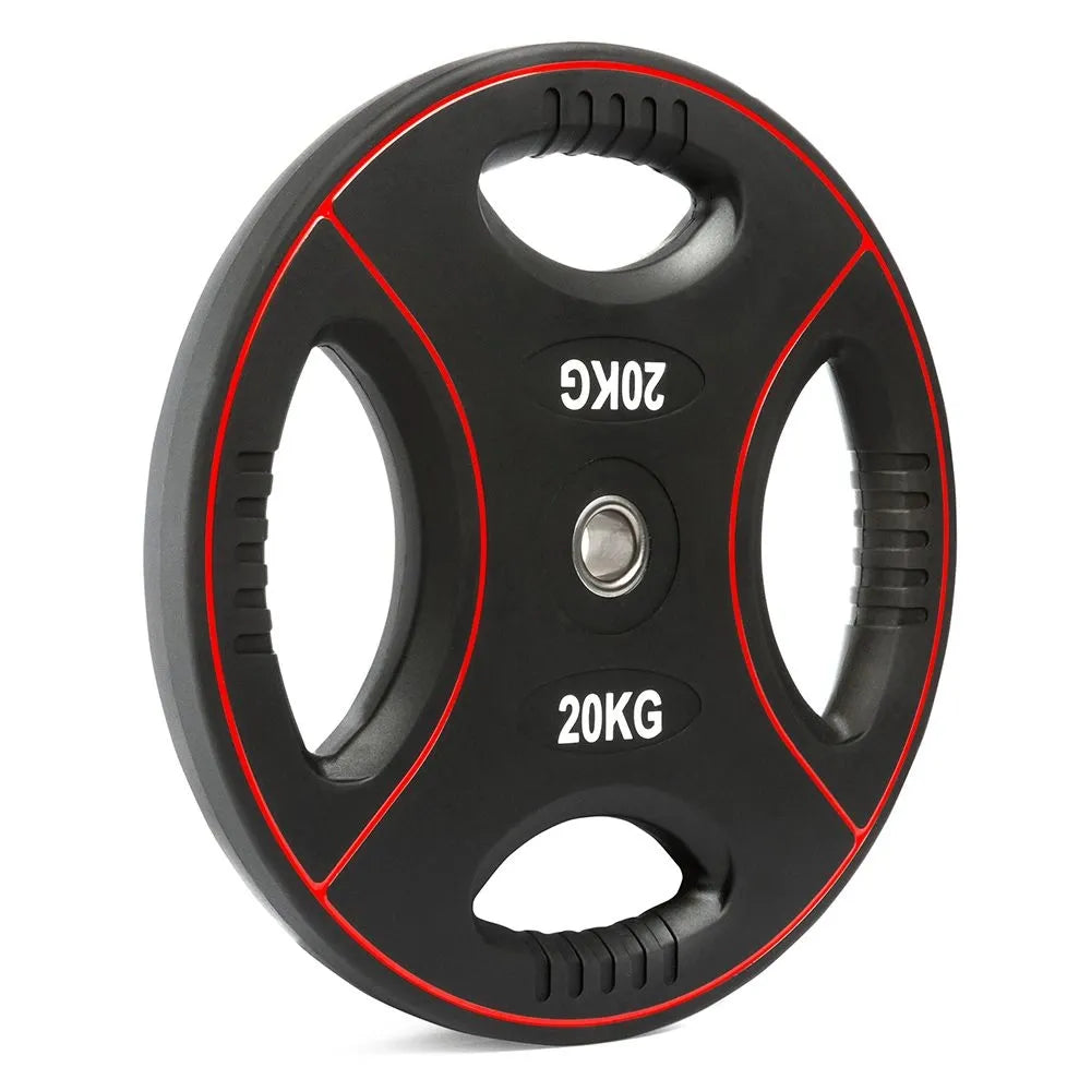 Detalj av Vektskivepakke 175 kg polyuretan 4-Grip 30 mm