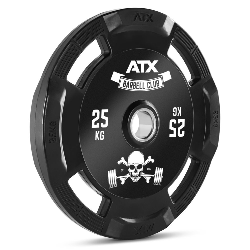Vektskiver gummi-grep 50 mm Barbell Club-logo bakside