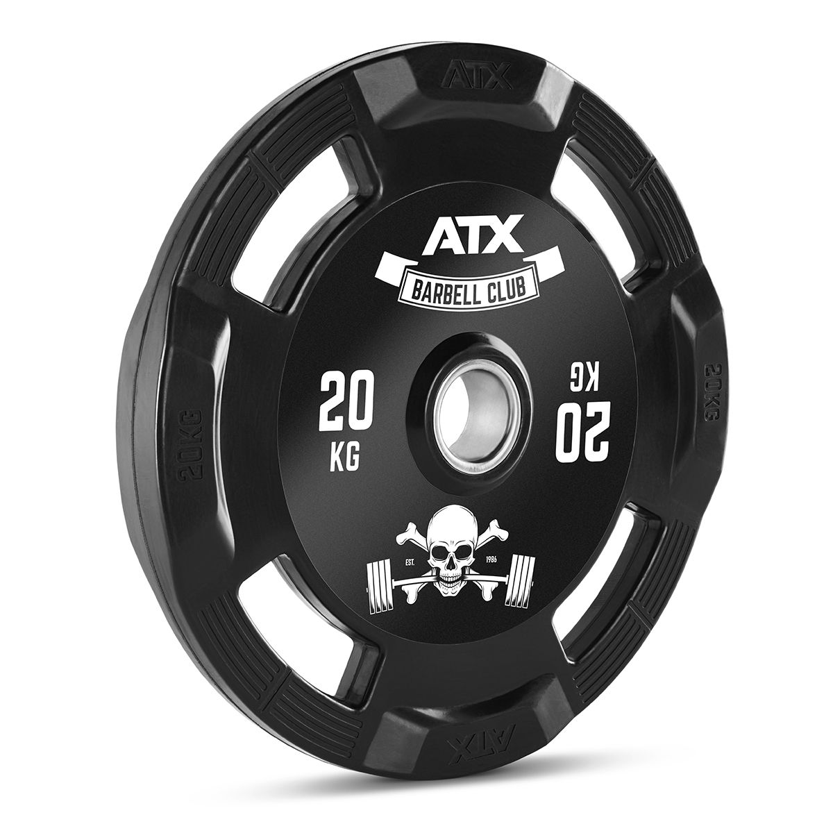 Vektskiver gummi gripper 50 mm 20 kg forfra
