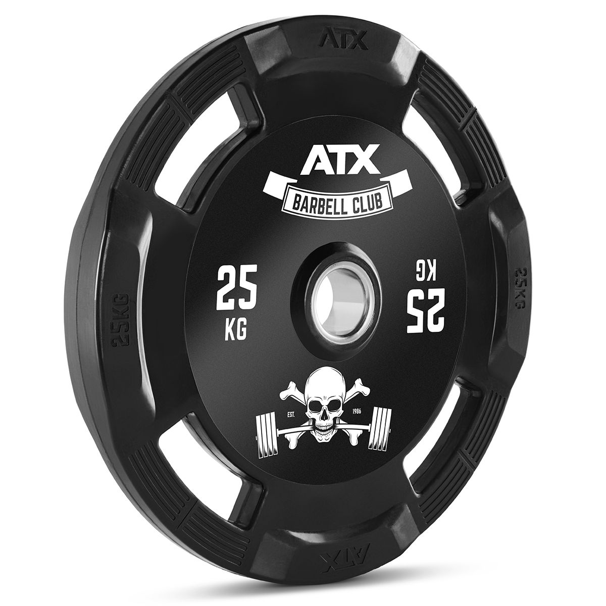 Vektskiver gummi gripper 50 mm 25 kg forfra