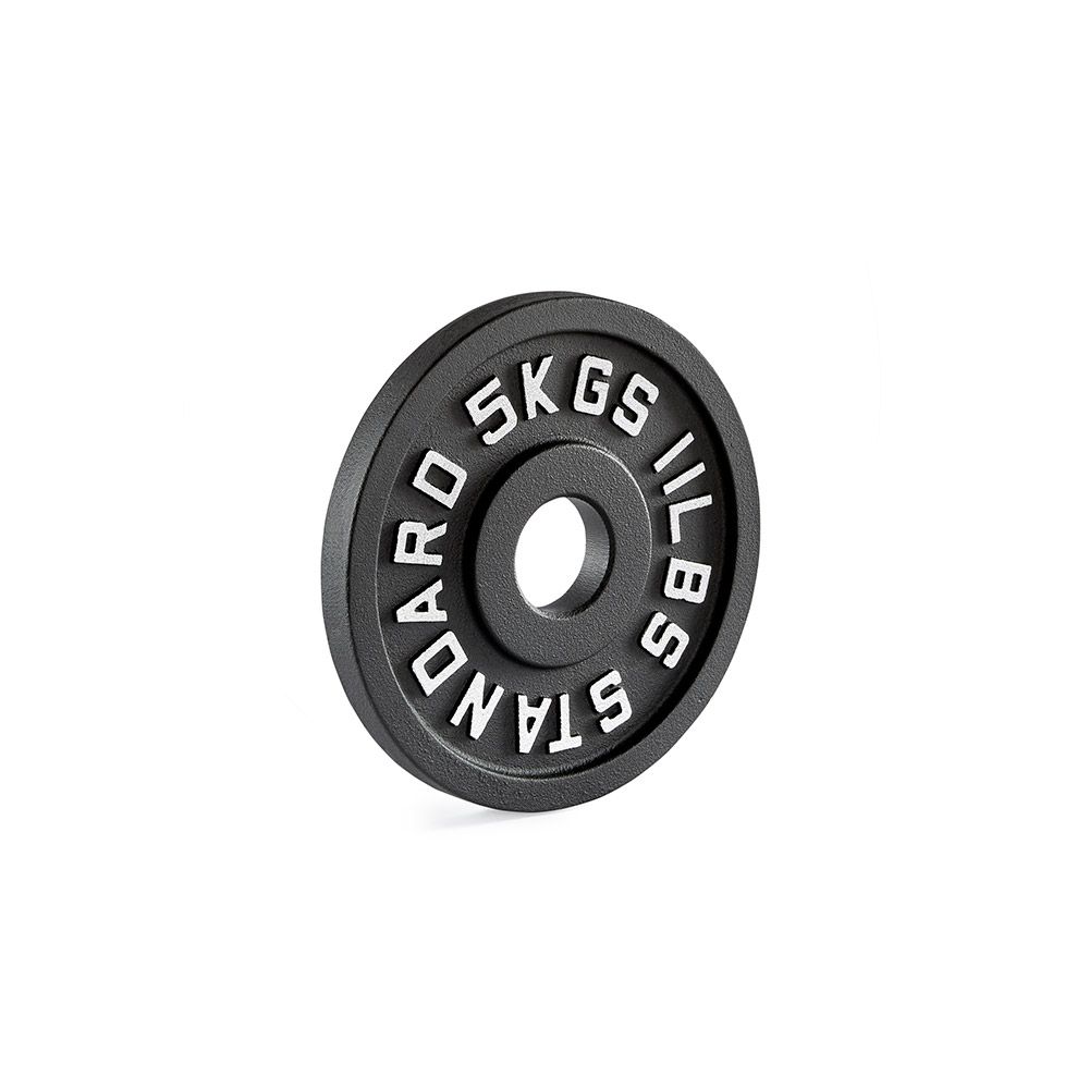 Vektskiver i støpejern 50 mm 5,0 kg forfra