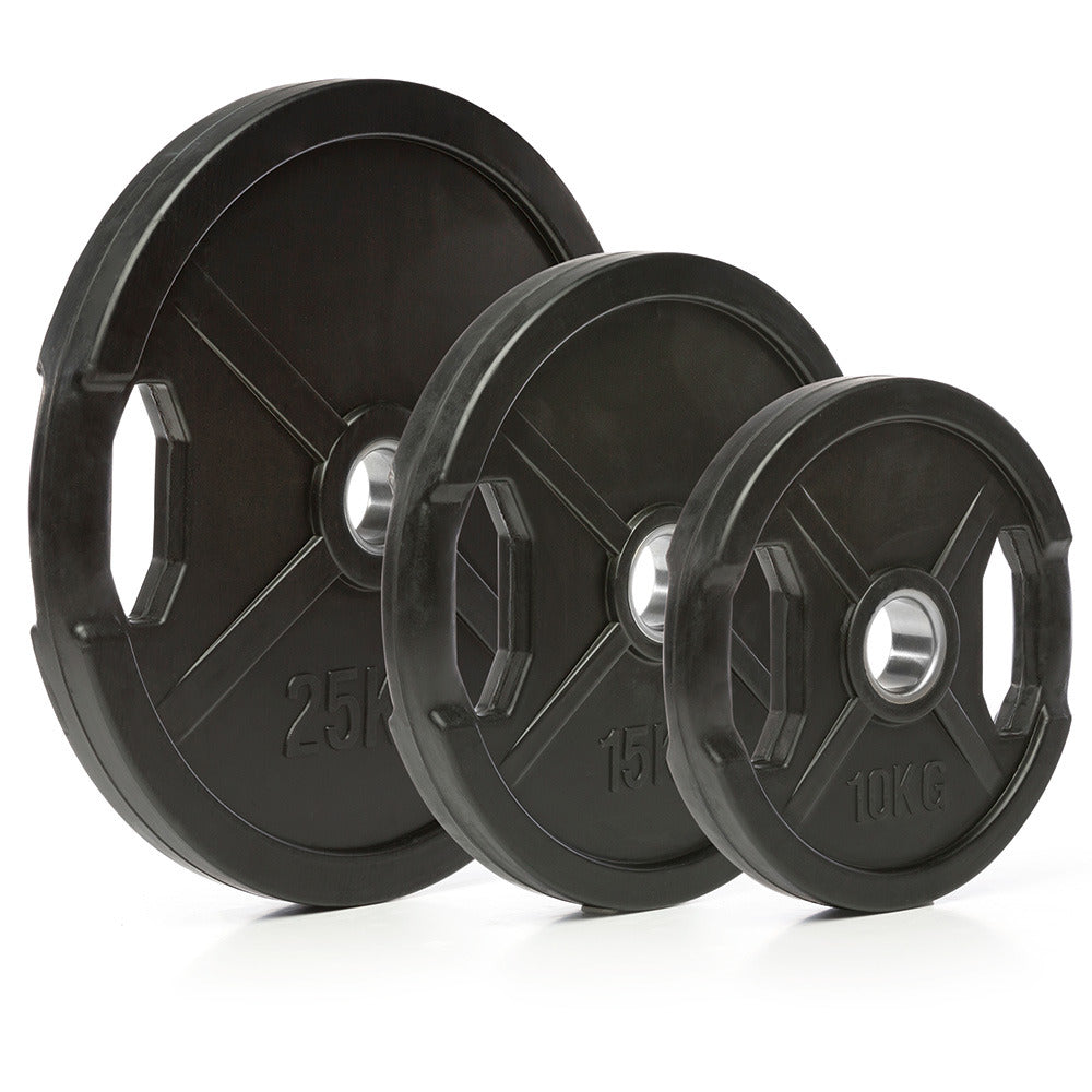 Vektskive med gummi grep 50 mm svart 20 kg - Megafitness Shop