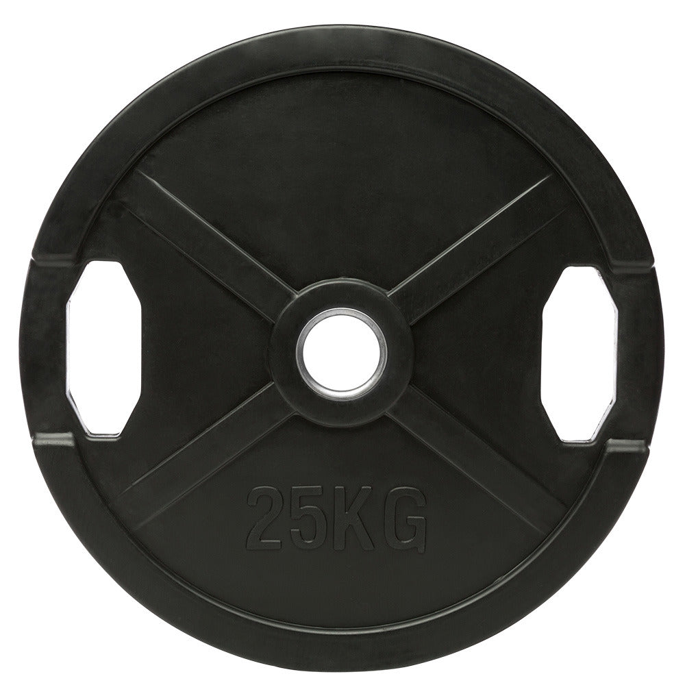 Vektskiver med gummi og grep 50 mm svart 1,25 kg bakside