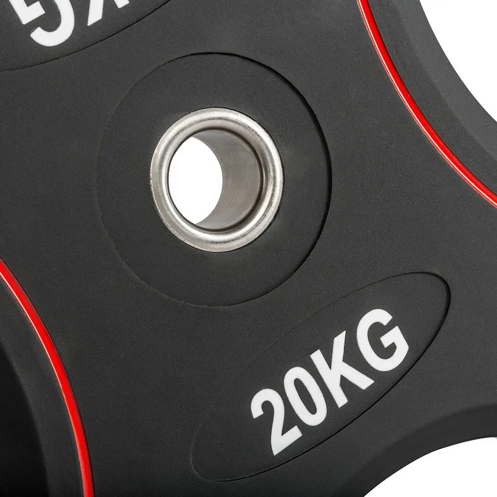 Montert Vektskiver polyuretan 4-grep 125 kg sett 31 mm på stang