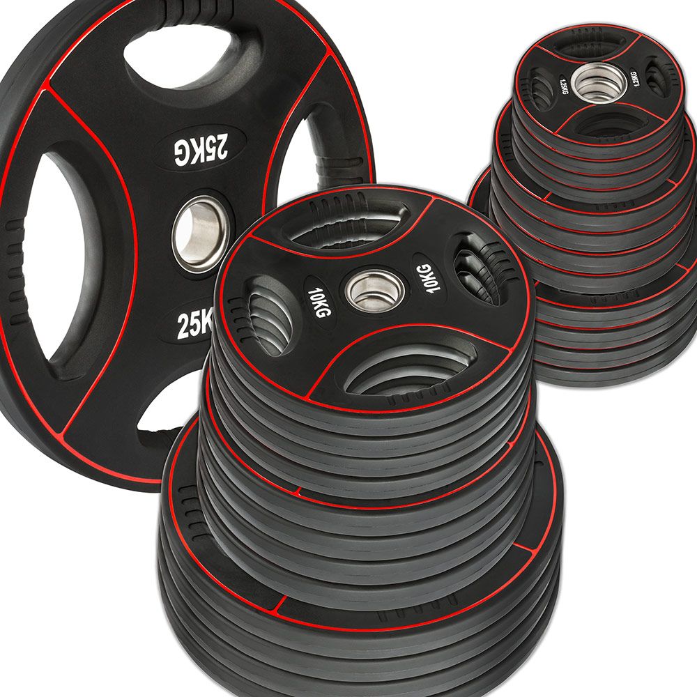 Vektskiver polyuretan 4-grep 50 mm pakke 125 kg forfra