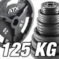 Vektskiver støpejern 125 kg sett 50 mm forfra