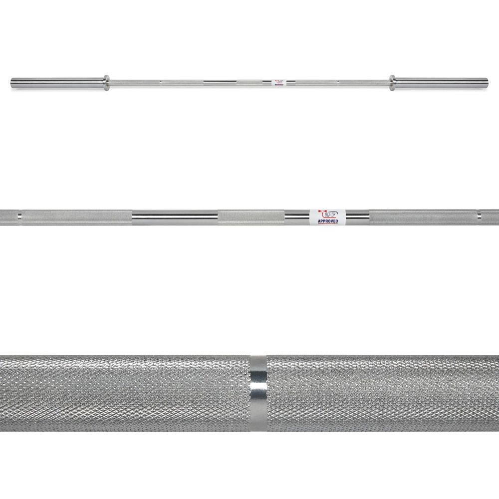 Warrior Power Bar 20 kg hardkrom IPF-merking 29 mm grep nærbilde av belegget